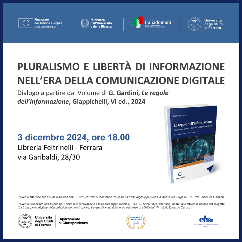 Pluralismo e libertà di informazione nell’era della comunicazione digitale