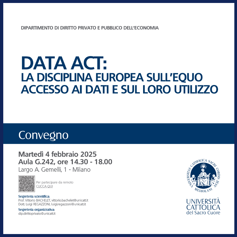 Data Act: la disciplina europea sull’equo accesso ai dati e sul loro utilizzo